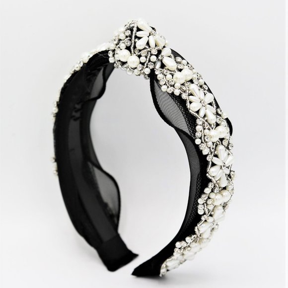 Shashi Accessories - "Lolita" Pearl and Gem Headband
